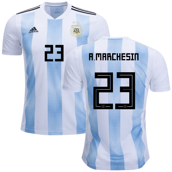 Argentina #23 A.Marchesin Home Kid Soccer Country Jersey - Click Image to Close